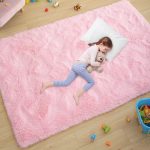 Ultra Soft Pink Rugs for Bedroom 4x6 Feet, Fluffy Shag Area Rugs for Living Room, Large Comfy Furry Rug for Girls Kids Baby Room Decor, Non Slip Nursery Modern Indoor Fuzzy...