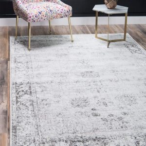 Unique Loom Sofia Collection Area Rug - Casino (6' 1" x 9' Rectangle, Gray/ Beige)