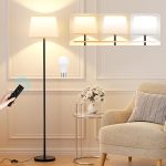 【Upgraded】 Floor Lamps for Living Room, Modern Floor Lamp with Remote Control, Dimmable Colors Temperature Standing Lamp Foot Switch, Tall Lamps for Bedroom Office Kid Room(9W...