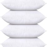 Utopia Bedding Throw Pillows (Set of 4, White), 18 x 18 Inches Pillows for Sofa, Bed and Couch Decorative Stuffer Pillows