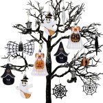 Valery Madelyn 50ct Halloween Ornaments for 4Ft Christmas Tree Decorations, Trick or Treat Pooch Variety Ball Ornament Set, Spooky Ghost Witch Puppy Dog for Holiday Party Indoor...