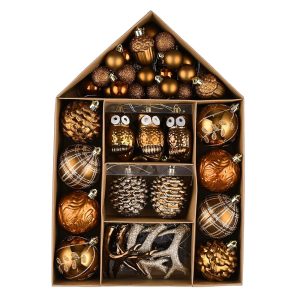 Valery Madelyn Fall Ornaments for Christmas Trees, 70ct Bronze Copper and Gold Shatterproof Christmas Fall Tree Decorations, Woodland Brown Hanging Ball Ornaments Bulk for...