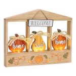 Valery Madelyn Fall Table Decorations for Home, Lighted Fall Pumpkin Decor for Thanksgiving Centerpiece, 12 Inch Farmhouse Wooden Tabletop Welcome Sign for Autumn Harvest...