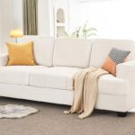 VanAcc 89 Inch Sofa, Comfy Sofa Couch with Extra Deep Seats, Modern Sofa- 3 Seater Sofa, Couch for Living Room Apartment Lounge, Beige Chenille