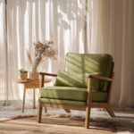 VINGLI Solid Wood Wide Armrests Accent Chair,Upholstered Mid Century Modern Chair with Pillow,Comfy Reading Chair Farmhouse Arm Chair,Chairs Living Room,Bedroom,Guest Room,Linen...