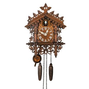 Vintage Quartz Cuckoo Clocks for Wall 17.72in, Cuckoo Wall Clock, Cuckoo Clock Traditional Chalet Forest House Clock Handcrafted Wooden Wall Pendulum Quartz Clock, Grandfather...