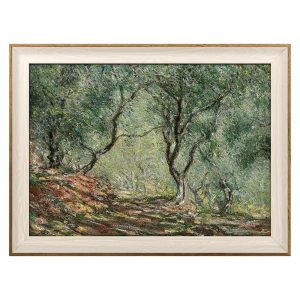 VIYYIEA Framed Canvas Wall Art, Trees Landscape Wall Art for Living Room, Vintage Natural Oil Painting Picture, Beautiful Scenery Home Decor, Bathroom Wall Decor -【Olive...