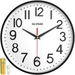 Wall Clock 12 Inches Non-Ticking Wall Clocks Battery Operated Large Easy to Read with Stereoscopic Dial Ultra-Quiet Movement Quartz for Office Classroom School Home Bedroom Kitchen