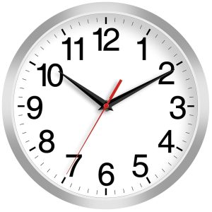 Wall Clock, Modern 8 Inch Battery Operated Wall Clocks, Silent Non Ticking Small Analog Clock for Living Room, Office, Home, Bedroom, Kitchen, Bathroom(Silver)