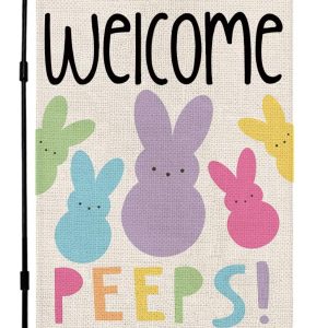 Welcome Easter Garden Flag Double Sided Vertical 12×18 Inch Bunny Banners Spring Yard Outdoor Farmhouse Decoration DF019