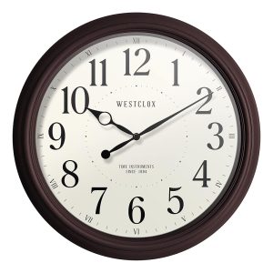 Westclox Analog 20" Quartz Accurate Woodgrain Finish Wall Clock