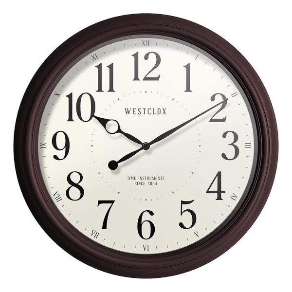 Westclox Analog 20" Quartz Accurate Woodgrain Finish Wall Clock