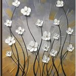 Wieco Art Morning Dancing 100% Hand Painted Floral Oil Paintings Canvas Wall Art Modern Stretched and Framed Grace Abstract Flowers Artwork Ready to Hang for Living Room Home...