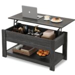 WLIVE Coffee Table, 39" Lift Top Coffee Table with Hidden Compartment and Storage Shelf for Living Room, Espresso