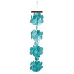 Woodstock Chimes Asli Arts Collection, Capiz Waterfall, 40'' Azure Capiz Wind Chimes for Outdoor, Patio, Home or Garden Décor, Wind Chime for Mom Christmas/Hanukkah Gifts (CWRA)