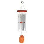 Woodstock Wind Chimes Amazing Grace Chime Small (16'') Silver Wind Chime Inspirational and Memorial Gifts Wind Chimes for Outside Patio Home or Garden Decor (AGSS)