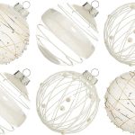 XmasExp Christmas Ball Ornaments Set-70mm/2.76" White Large Shatterproof Clear Glitter Pastic Christmas Ball Ornaments Xmas Tree Decoration Delicate Hanging Ornaments (12...