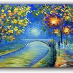 YaSheng Art -Landscape Oil Painting On Canvas Textured Tree Abstract Contemporary Art Wall Paintings Handmade painting Home Office Decorations Canvas Wall Art 24x48inch