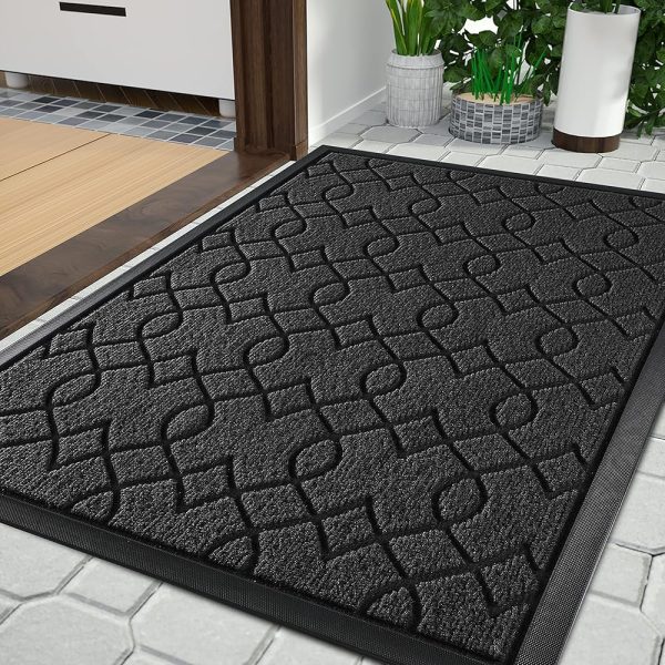 Yimobra Front Door Mats, Heavy Duty Water Absorbent Mud Resistant Easy Clean Entry Outdoor Indoor Mat,Non Slip Backing, Exterior Mats for Outside Patio Porch Farmhouse, 29.5 x...