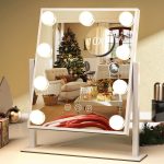 ZL ZELing Vanity Mirror with Lights,Makeup Mirror with Lights,10X Magnification,Light up Mirror with Smart Touch 3 Colors Dimmable,Mirror with Lights with 360° Rotation